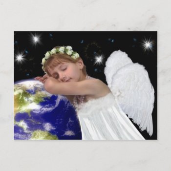 Beautiful Angel Christmas Post Card by Touch_of_Caring at Zazzle