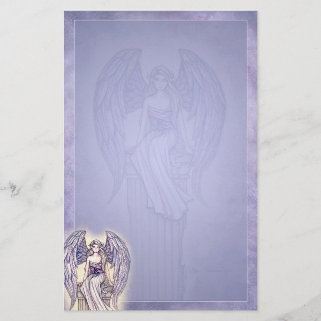 Beautiful Angel Stationery Periwinkle Blue (Front)