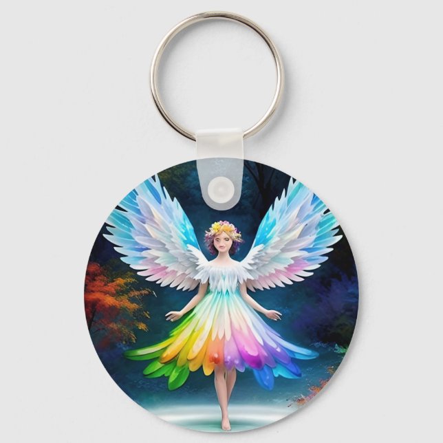 Beautiful Angel Wings Art-35444 Keychain (Front)