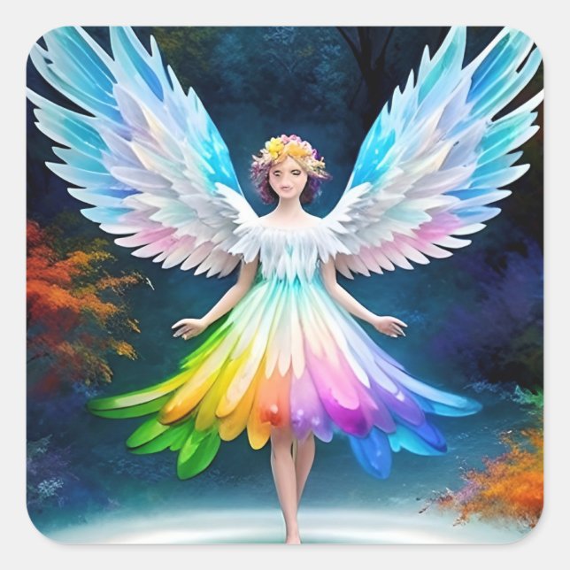 Beautiful Angel Wings Art-35444 Square Sticker (Front)