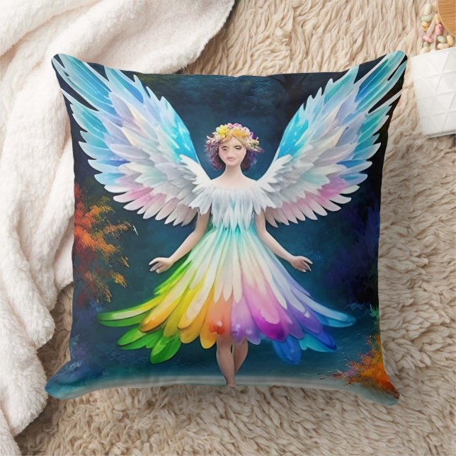 Beautiful Angel Wings Art-35444 Throw Pillow (Blanket)