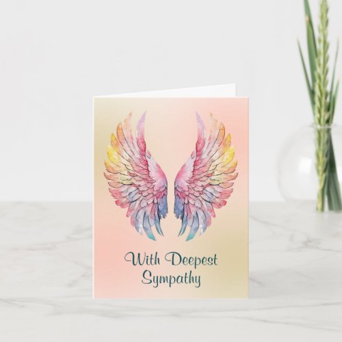 Beautiful Angel Wings Condolence Sympathy Card