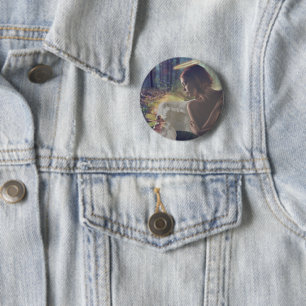 Beautiful Angel with Fairy Fantasy Art Button