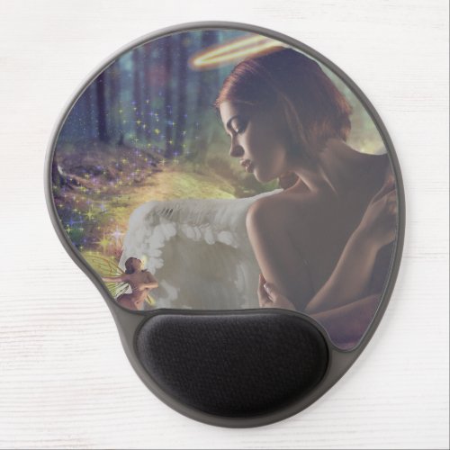 Beautiful Angel with Fairy Fantasy Art Gel Mouse Pad