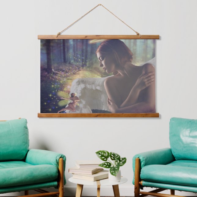 Beautiful Angel with Fairy Fantasy Art Hanging Tapestry (Living Room)