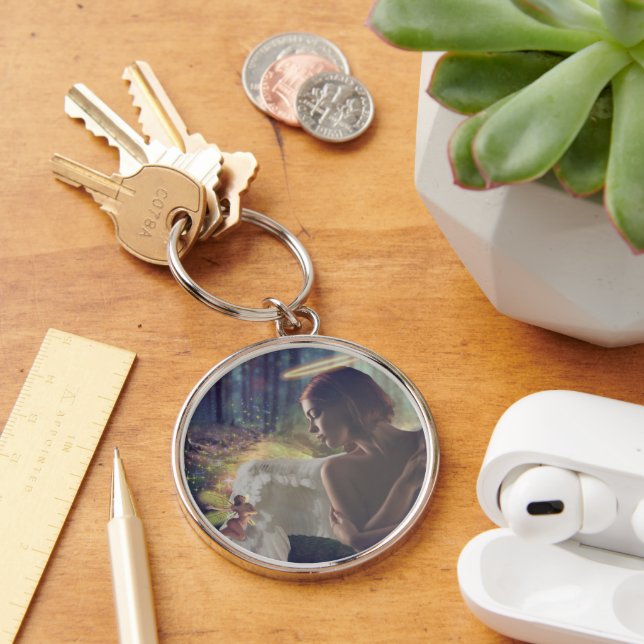 Beautiful Angel with Fairy Fantasy Art Keychain (Desk)
