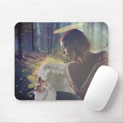 Beautiful Angel with Fairy Fantasy Art Mouse Pad