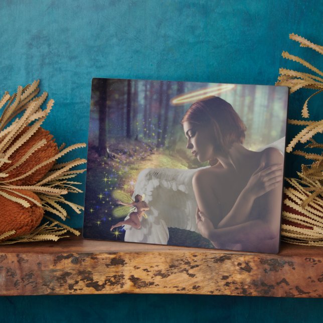 Beautiful Angel with Fairy Fantasy Art Plaque (Side)