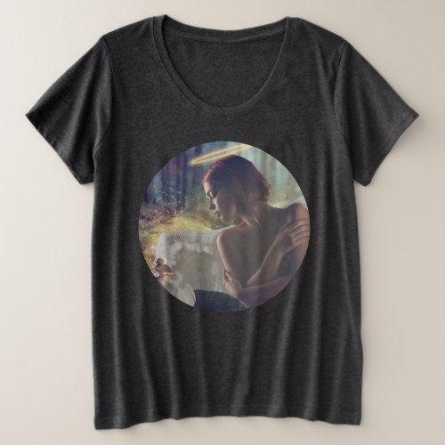 Beautiful Angel with Fairy Fantasy Art Plus Size T_Shirt