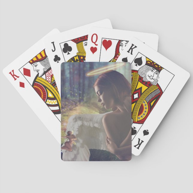 Beautiful Angel with Fairy Fantasy Art Poker Cards (Back)