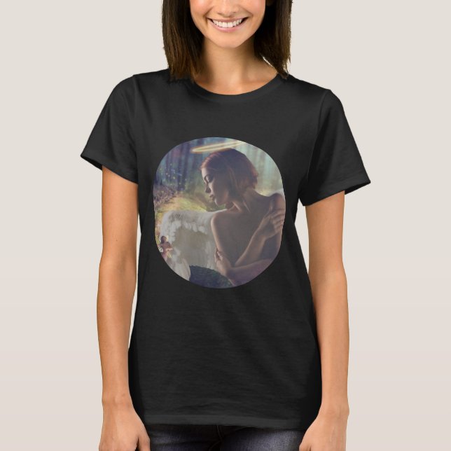 Beautiful Angel with Fairy Fantasy Art T-Shirt (Front)