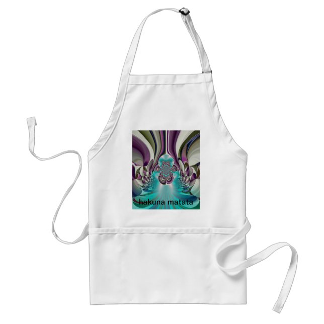 Beautiful Angelic Purple and Cyan Abstract Print Adult Apron (Front)