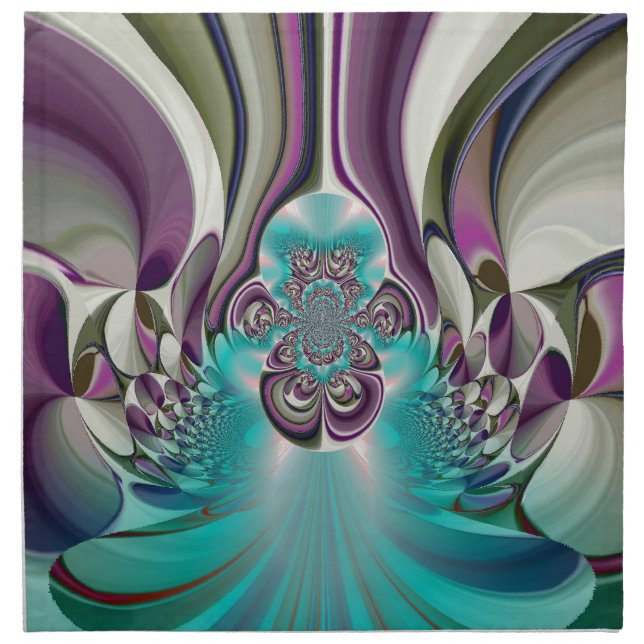 Beautiful Angelic Purple and Cyan Abstract Print Cloth Napkin (Front)