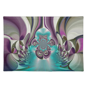 Beautiful Angelic Purple and Cyan Abstract Print Cloth Placemat