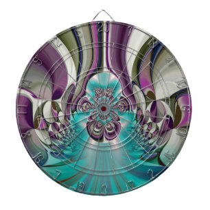 Beautiful Angelic Purple and Cyan Abstract Print Dart Board