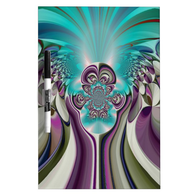 Beautiful Angelic Purple and Cyan Abstract Print Dry-Erase Board (Front)