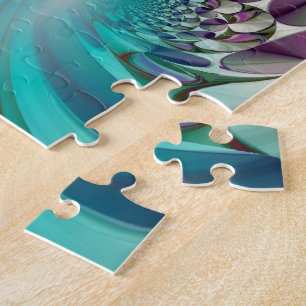 Beautiful Angelic Purple and Cyan Abstract Print Jigsaw Puzzle