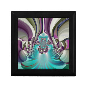 Beautiful Angelic Purple and Cyan Abstract Print Keepsake Box