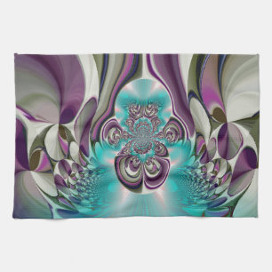 Beautiful Angelic Purple and Cyan Abstract Print Kitchen Towel