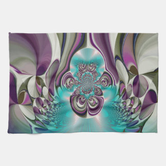 Beautiful Angelic Purple and Cyan Abstract Print Kitchen Towel