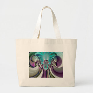 Beautiful Angelic Purple and Cyan Abstract Print Large Tote Bag