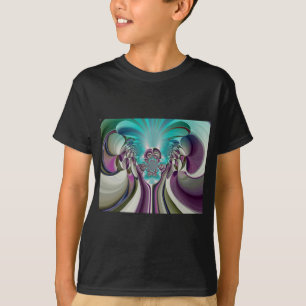 Beautiful Angelic Purple and Cyan Abstract Print T-Shirt