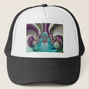 Beautiful Angelic Purple and Cyan Abstract Print Trucker Hat