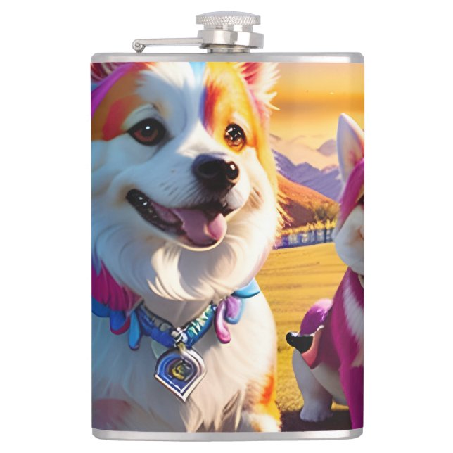 Beautiful Animal Four Flask (Front)