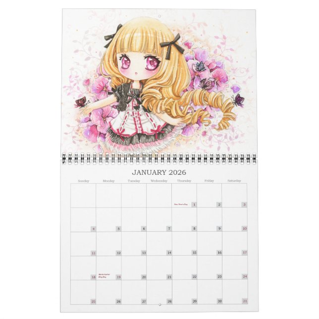 Beautiful anime chibi girls Calendar 2013 (Jan 2026)