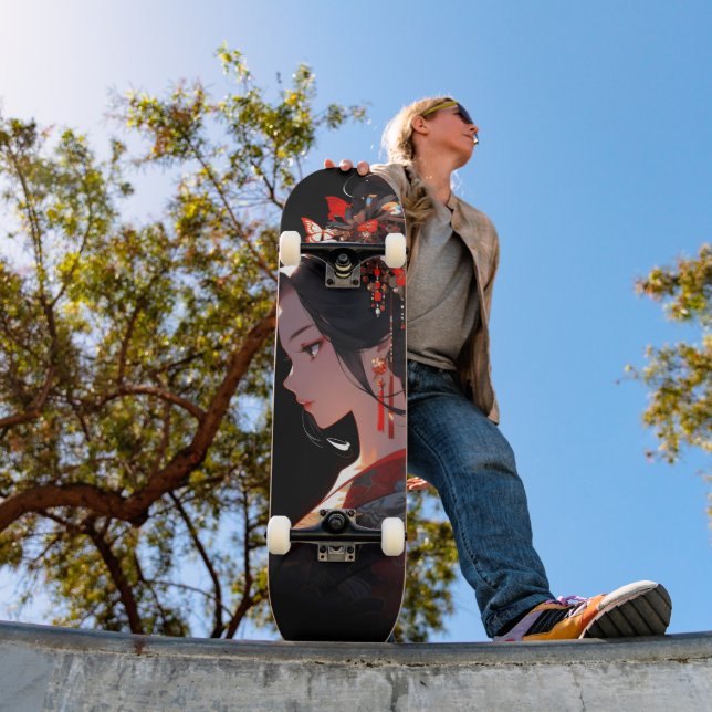 Beautiful Anime Geisha Skateboard (Outdoor 1)