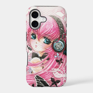Beautiful anime girl with butterflies iPhone 17 case