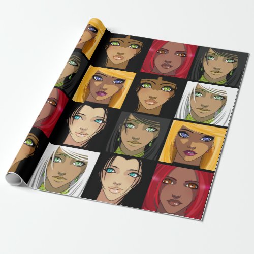 Beautiful Anime Girls Wrapping Paper