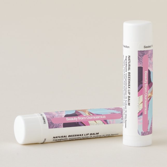 Beautiful Anime Woman Cherry Blossom Tree Oumuamua Lip Balm (Back)