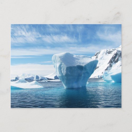 Beautiful Antarctica Landscape with Iceberg Postcard