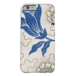 Beautiful Antique Blue Floral Stippled Pattern Barely There iPhone 6 Case
