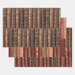 Beautiful Antique Book Spines Wrapping Paper Sheets