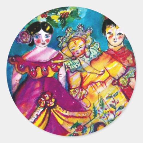 BEAUTIFUL ANTIQUE DOLLS CLASSIC ROUND STICKER