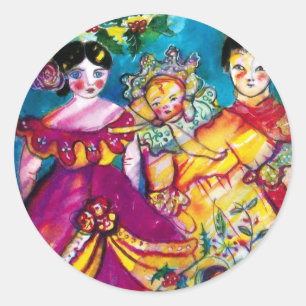 BEAUTIFUL ANTIQUE DOLLS CLASSIC ROUND STICKER