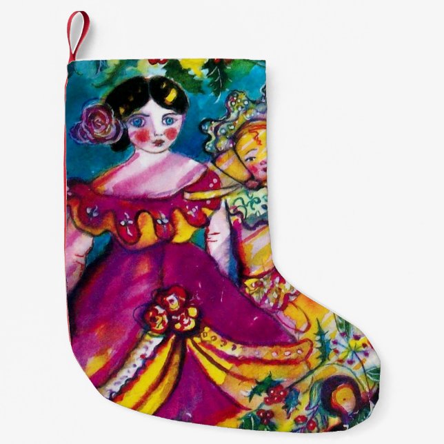 BEAUTIFUL ANTIQUE DOLLS SMALL CHRISTMAS STOCKING (Front)