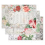Beautiful Antique Floral Ephemera Decoupage Wrapping Paper Sheets