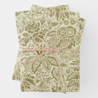Beautiful Antique Floral Wrapping Paper Sheets