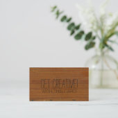 Beautiful Antique Inspired Textured Wood Business Card (Standing Front)