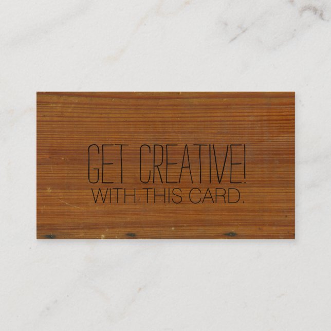 Beautiful Antique Inspired Textured Wood Business Card (Front)