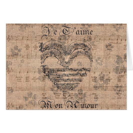 Beautiful antique music notes heart (Front Horizontal)