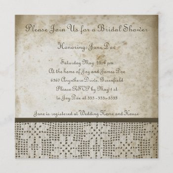 Beautiful Antique Paper Crochet Lace Invitation by camcguire at Zazzle