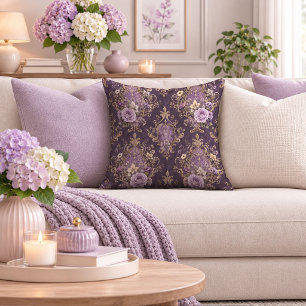 Beautiful Antique Rose Bouquet Throw Pillow