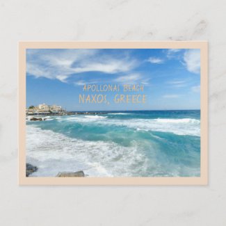 BEAUTIFUL APOLLONAS BEACH IN NAXOS, GREECE POSTCARD