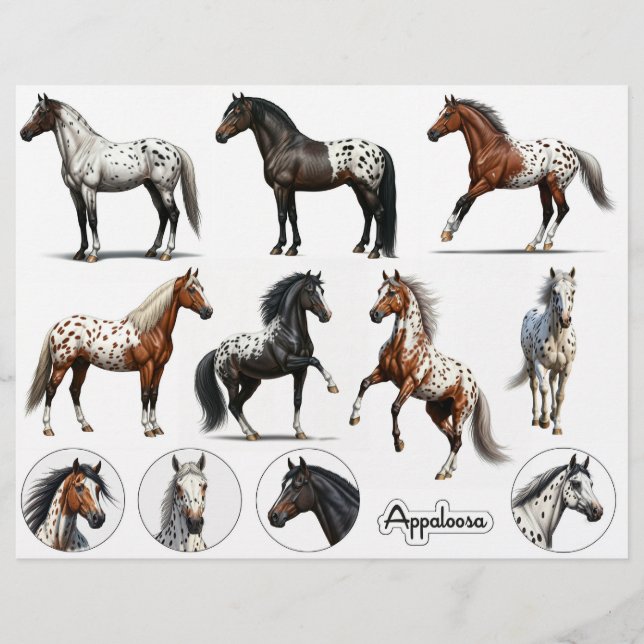 Beautiful Appaloosa Horse Illustrations (Front)
