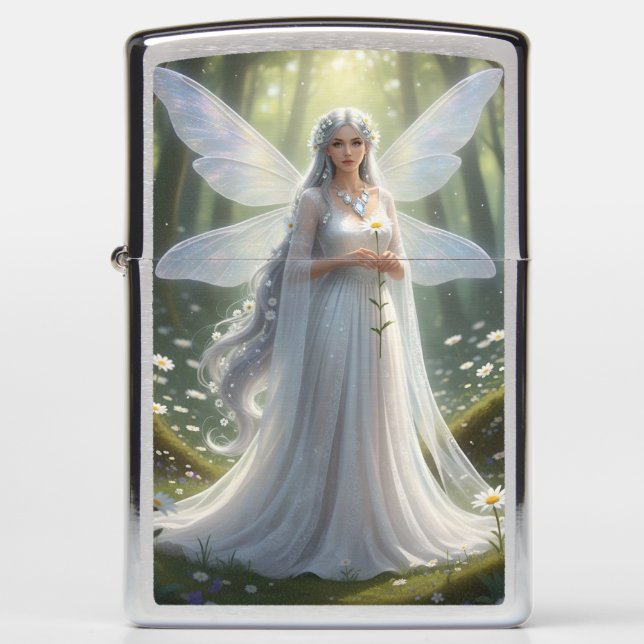 Beautiful April Diamond Fairy Zippo Lighter (Front)