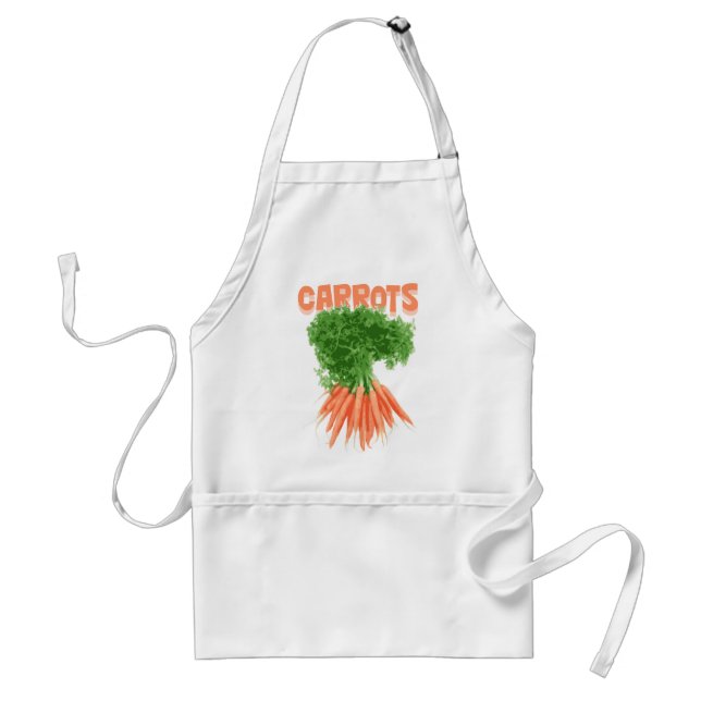 Beautiful apron with carrots style image. (Front)